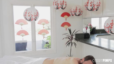 McKenzie Lee gives the dude a rimjob and gets him hard