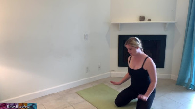 Thick blonde MILF doing yoga and fucking her stepson