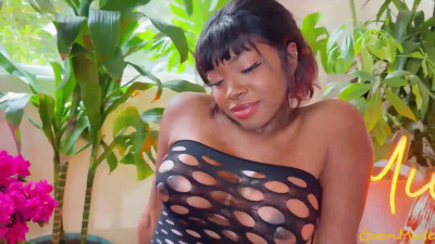 Ebony slut with long legs gets rocked by a big cock