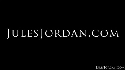 Blue lingerie bombshell shared by three horny men