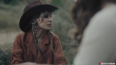 Edgy girl gets her pussy fucked silly by a cowboy