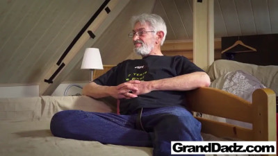 Tight reverent teen is going to fuck a gross older guy