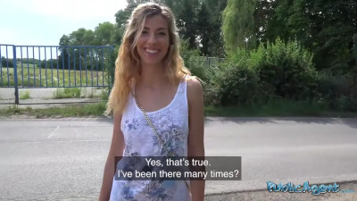 Shona River kissing cock and getting fucked in public