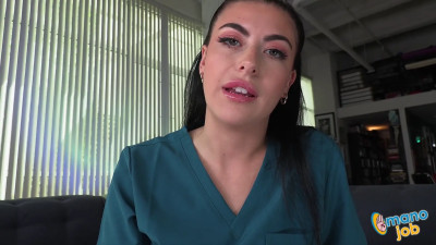 Gal Ritchie gives a handjob and a footjob in POV