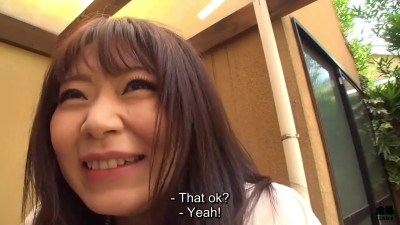 Shy Japanese wife shows off her cute fat ass on a bike