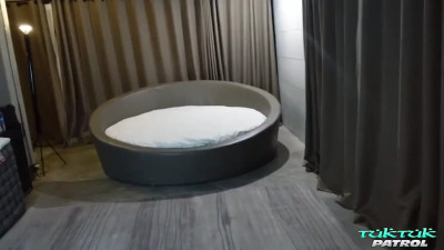 Brunette beauty worships his boring white dick too