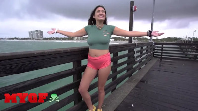 Nice tits hottie gets her hairy vag stuffed big time