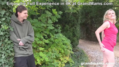 Gorgeous granny getting fucked on all fours, from behind