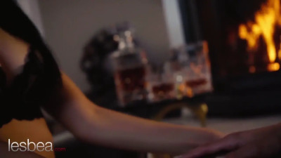 Passionate brunettes Alyssa Bounty and Sabrisse fuck hard