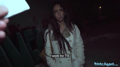 Brunette with a tight hole is going to take white dick