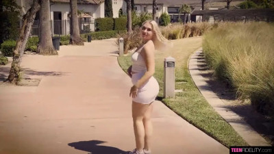 Blonde girl Maisey Monroe is hooked on cumshots now