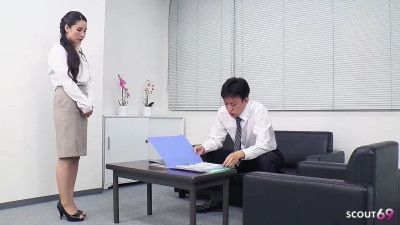 Japanese office girl getting fucked with great passion