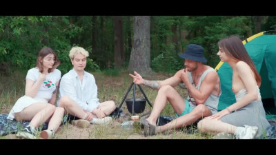 Hot girl gives a rimjob and gets fucked in the tent