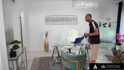 Footjob queen is using her feet to please BBC during massage