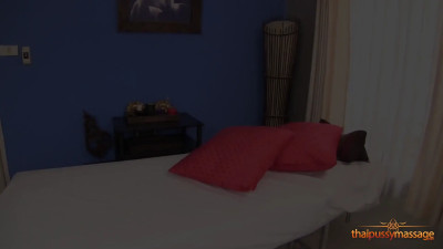 Asian babe gets a massage and receives a creampie too