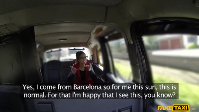 Cute tourist gives away her holes to a horny taxi driver