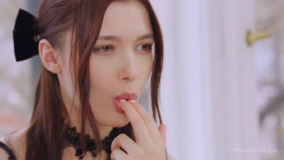 Leggy teen Mila Azul is going to finger herself harder