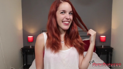 Amarna Miller showing her oral skills on a big one