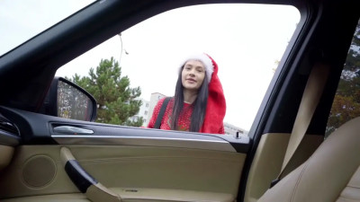 Tiny brunette with a cute face gets rammed in POV