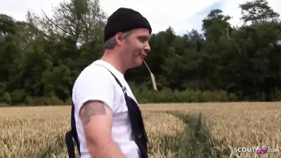 A couple of horny women are having sex in a hay