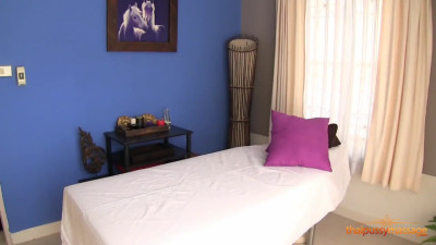 Asian girl with a shaved pussy is massaged and banged