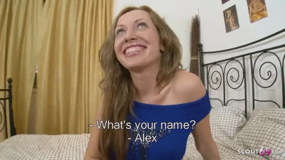 A gorgeous babe is picked up and fucked on camera