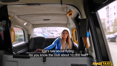 Flight attendant blonde lucks out with a horny taxi driver