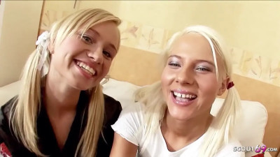 Fit blondes with skinny bodies are playing with sex toys