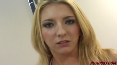 Blonde with perfect tits is going to get power-fucked