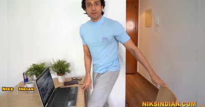 Gorgeous blonde babe is talking to a perverted Indian dude